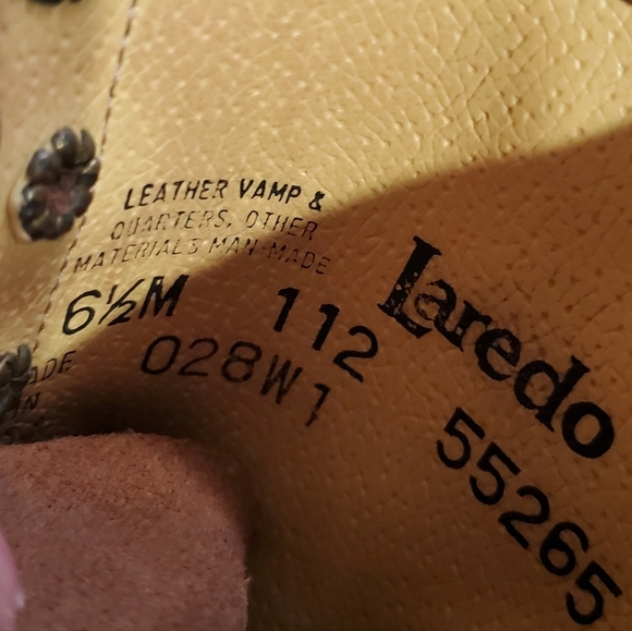 Laredo VGT Women's Brown Leather Fringe Kiltie Boots. Soft Leather Sz 6 1/2 - Picture 2 of 6